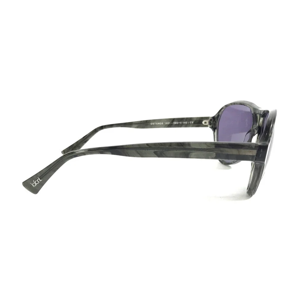 Jean Lafont Sunglasses OSTENDE 1021 Shiny Gray Tortoise Frames w/ Purple Lenses